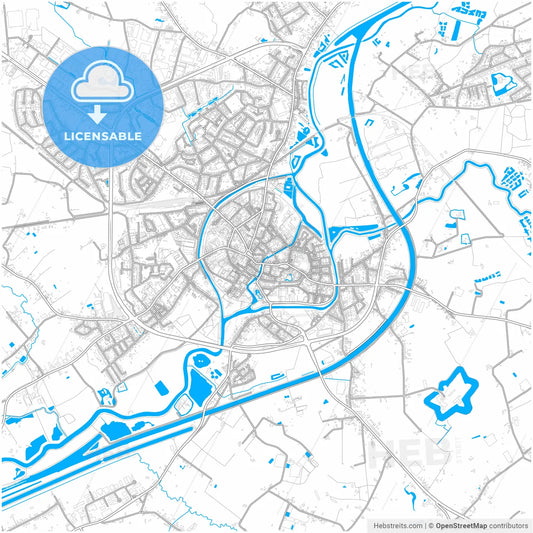 Lier, Antwerp, Belgium, city map with high resolution roads.