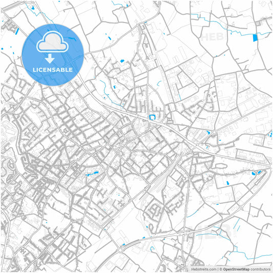Mouscron, Hainaut, Belgium, city map with high resolution roads.