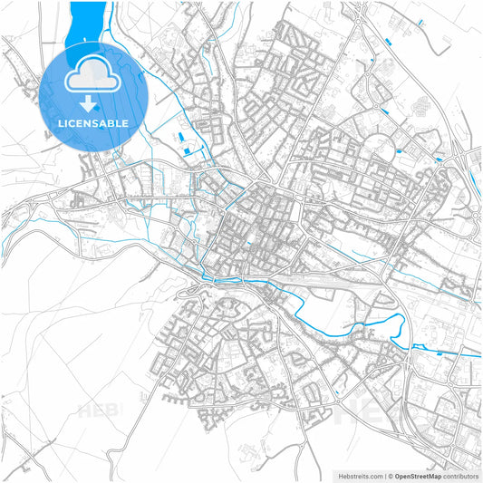 Beauvais, Oise, France, city map with high resolution roads.