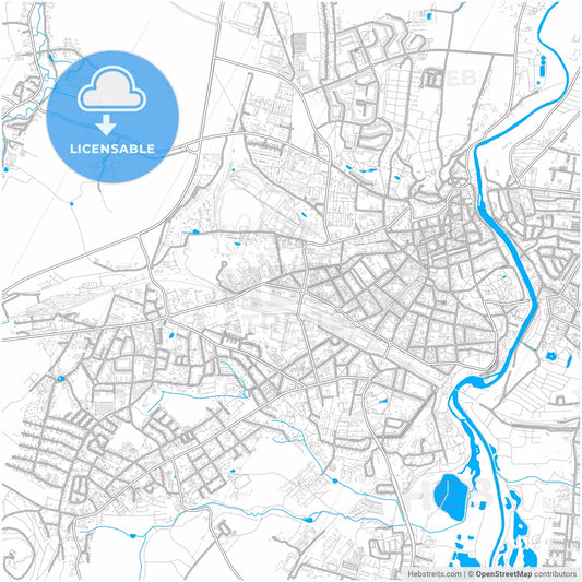 Gorlitz, Saxony, Germany, city map with high resolution roads.