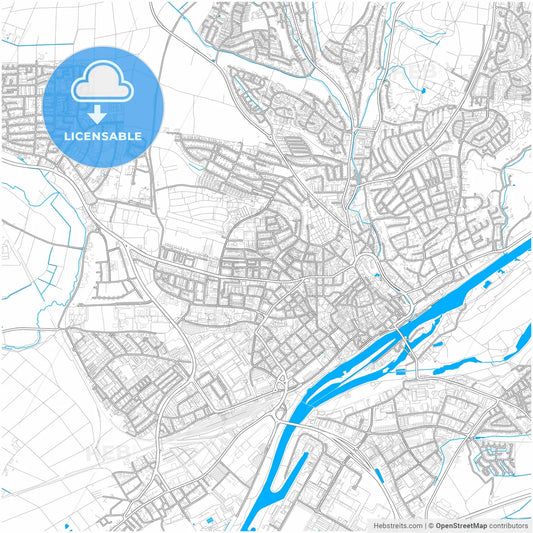 Schweinfurt, Bavaria, Germany, city map with high resolution roads.