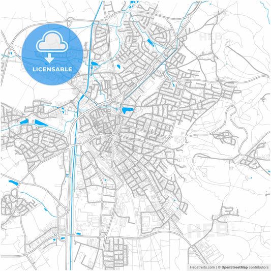 Neumarkt in der Oberpfalz, Bavaria, Germany, city map with high resolution roads.