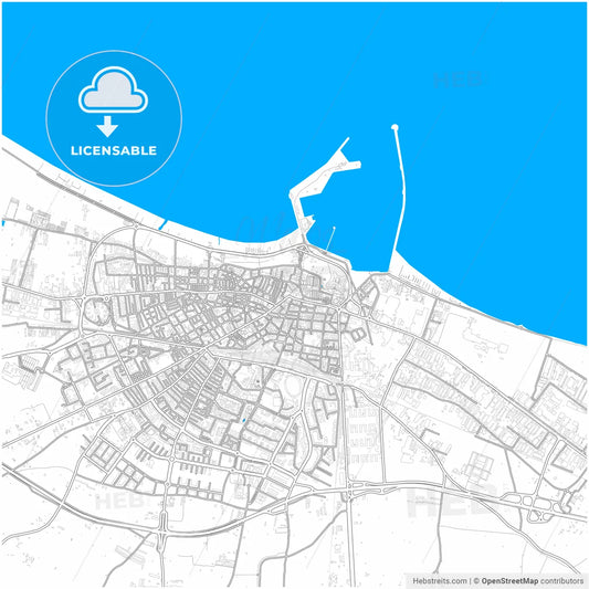 Barletta, Apulia, Italy, city map with high resolution roads.
