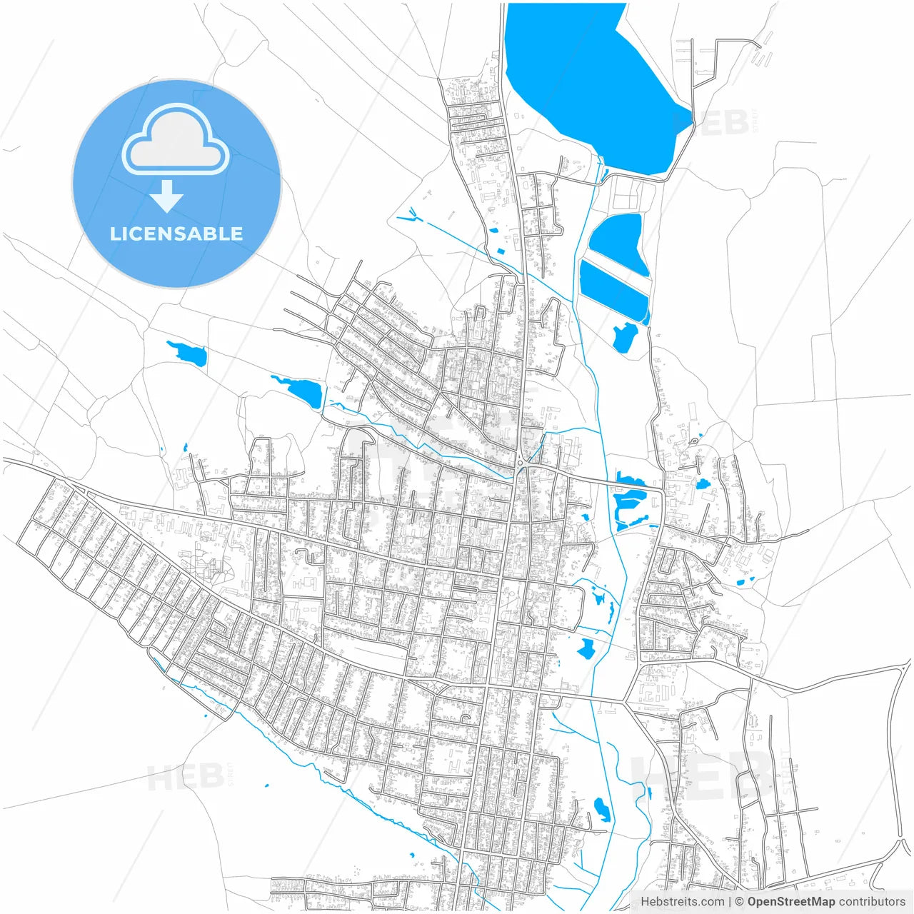 Comrat, Gagauzia, Moldova, city map with high resolution roads.