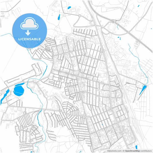 Domodedovo, Moscow Oblast, Russia, city map with high resolution roads.