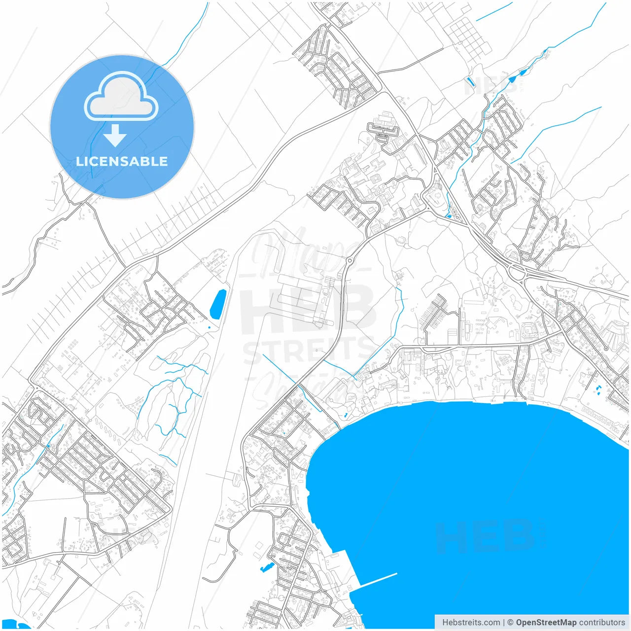 Gelendzhik, Krasnodar Krai, Russia, city map with high resolution roads.