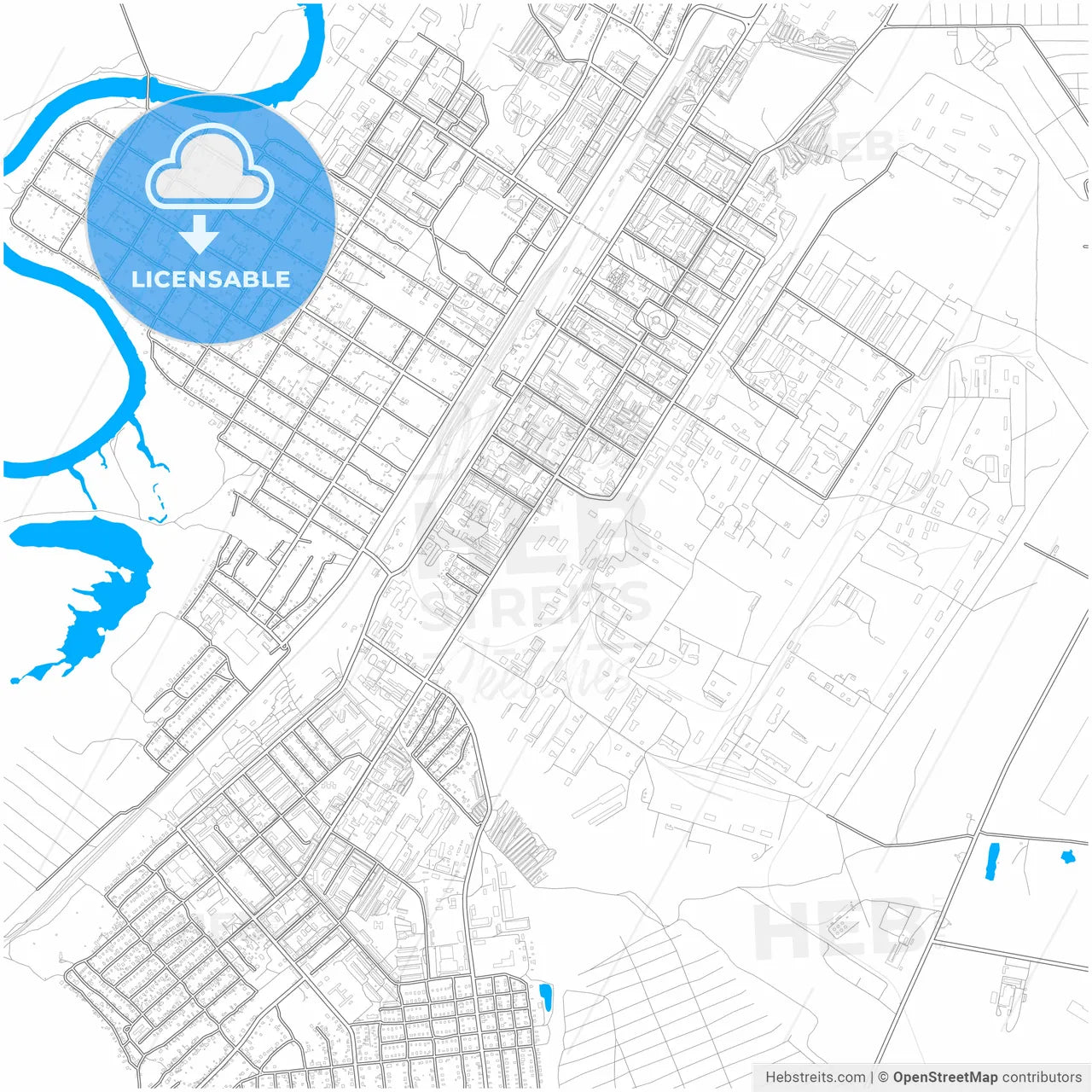 Chapayevsk, Samara Oblast, Russia, city map with high resolution roads.