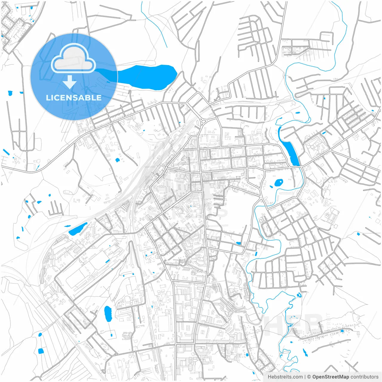 Alexandrov, Vladimir Oblast, Russia, city map with high resolution roads.