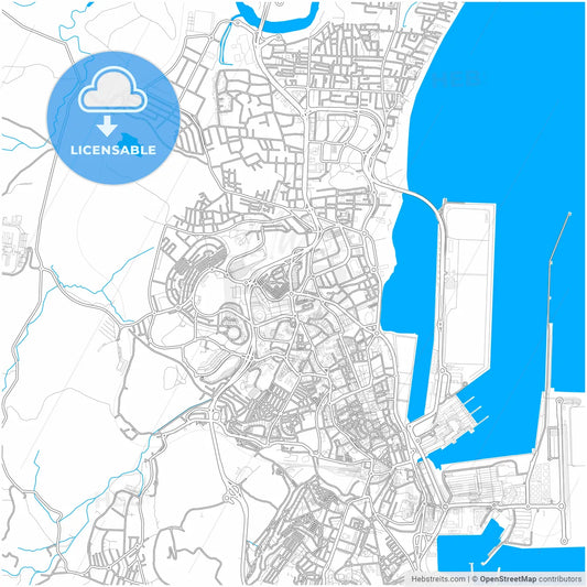 Algeciras, Cádiz, Spain, city map with high resolution roads.