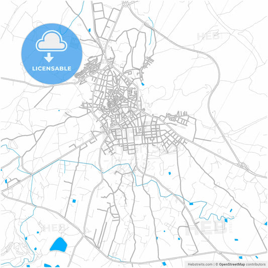 Hellín, Albacete, Spain, city map with high resolution roads.