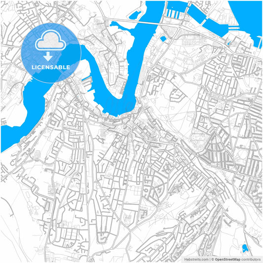 Chatham, South East England, England, city map with high resolution roads.