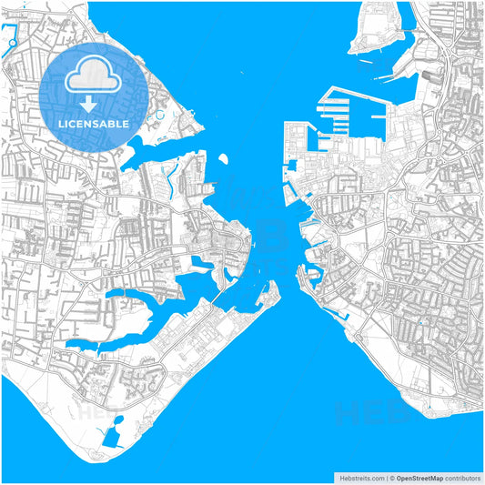 Gosport, South East England, England, city map with high resolution roads.