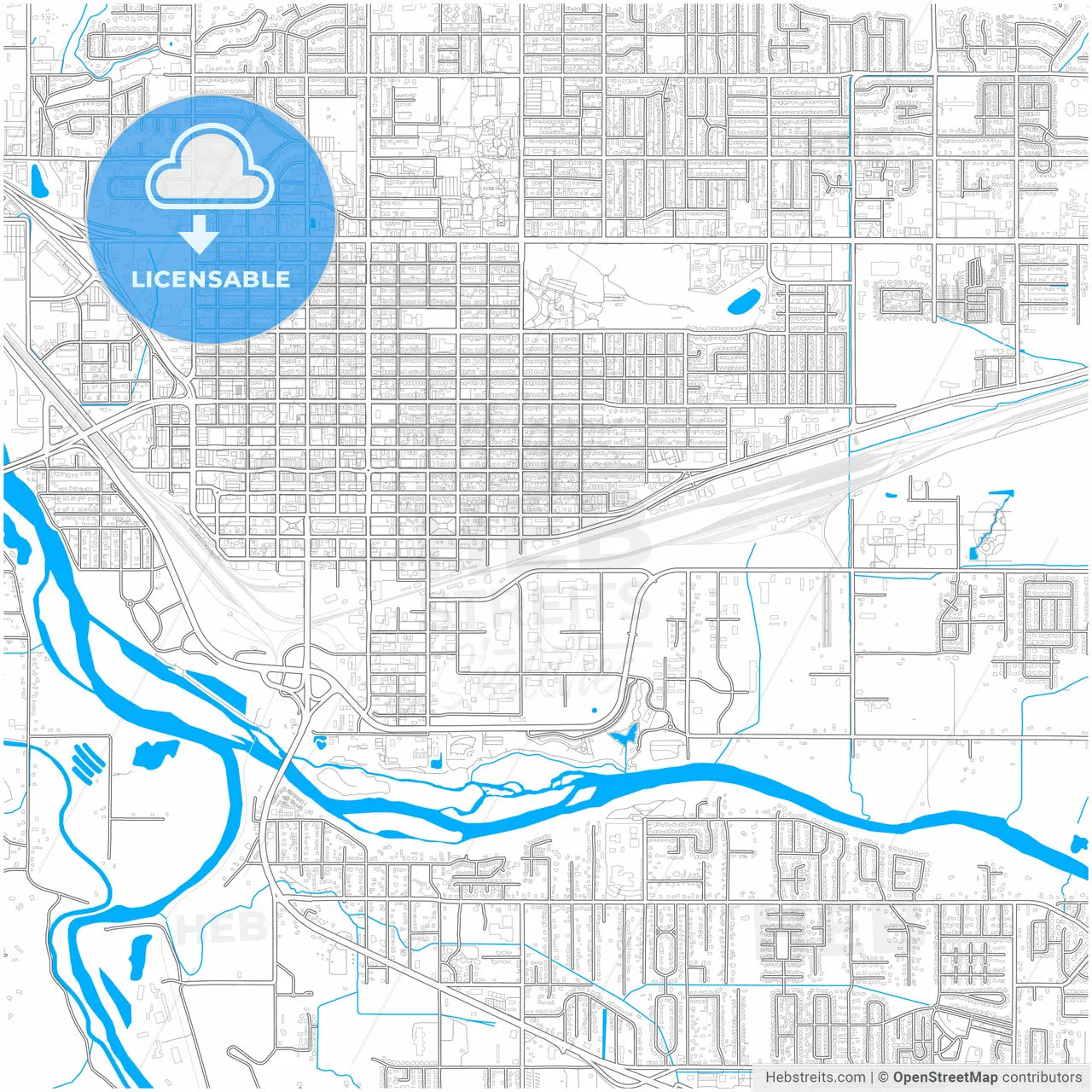 Grand Junction, Colorado, United States, city map with high resolution roads.