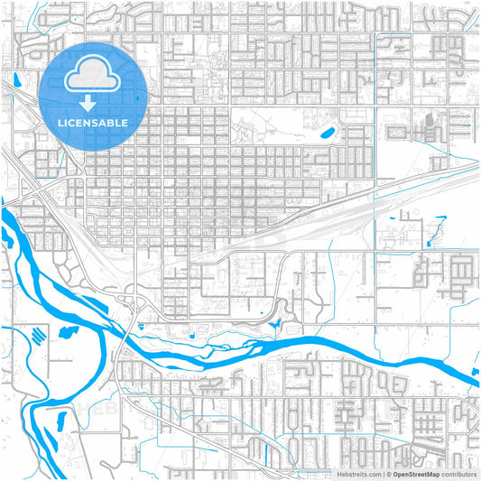 Grand Junction, Colorado, United States, city map with high resolution roads.