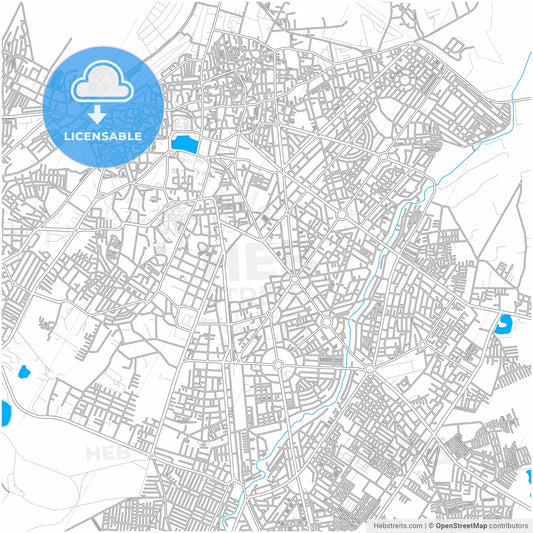 Bhavnagar, Gujarat, India, city map with high resolution roads.