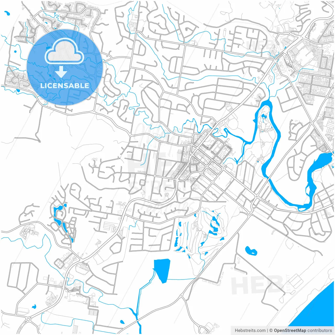 Coffs Harbour, New South Wales, Australia, city map with high resolution roads.