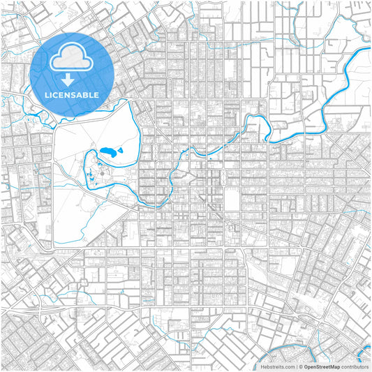 Christchurch, New Zealand, city map with high resolution roads.