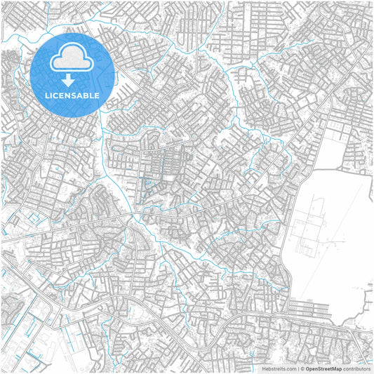 Douala, Cameroon, city map with high resolution roads.