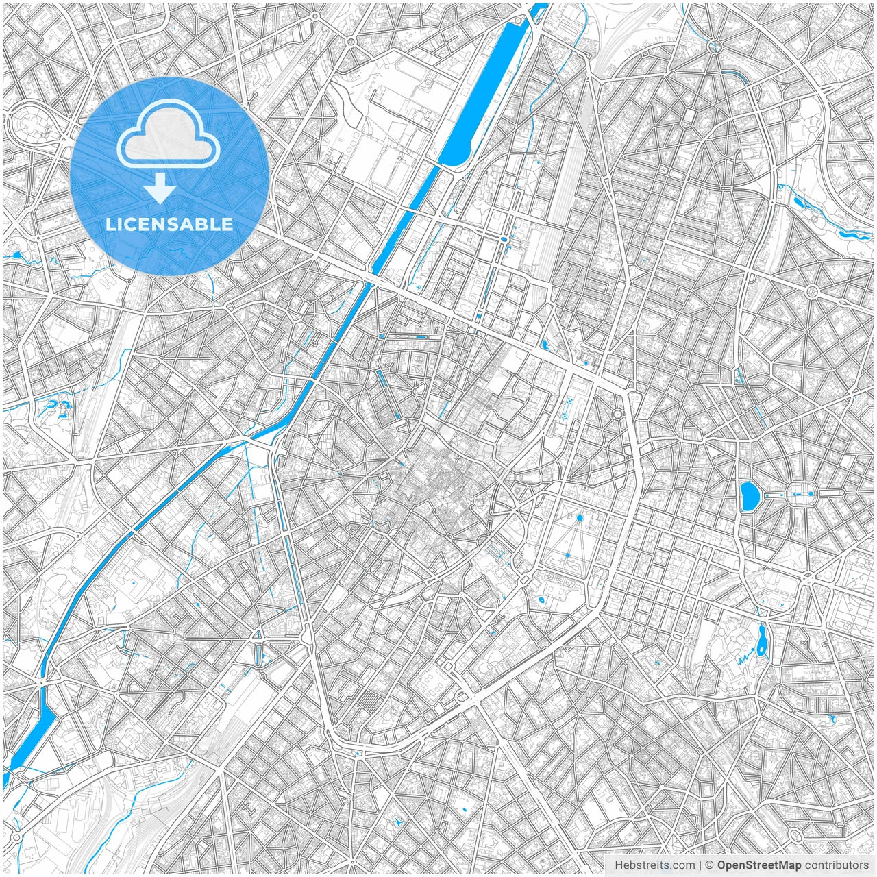Brüssel, Belgium, city map with high resolution roads.
