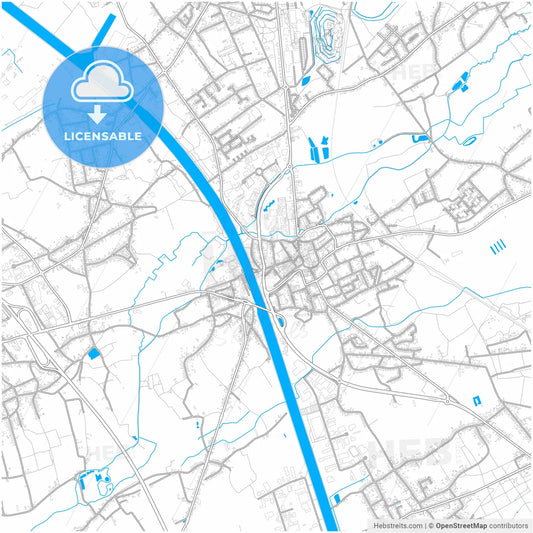 Beringen, Limburg, Belgium, city map with high resolution roads.