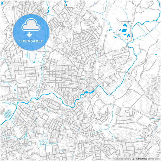 Vantaa, Helsinki, Finland, city map with high resolution roads.