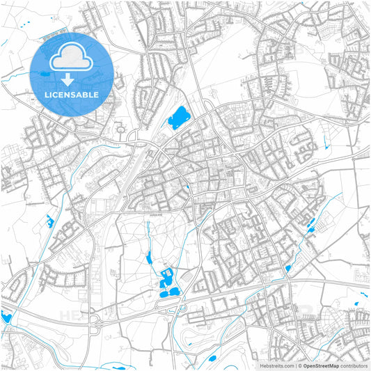 Gladbeck, North Rhine-Westphalia, Germany, city map with high resolution roads.