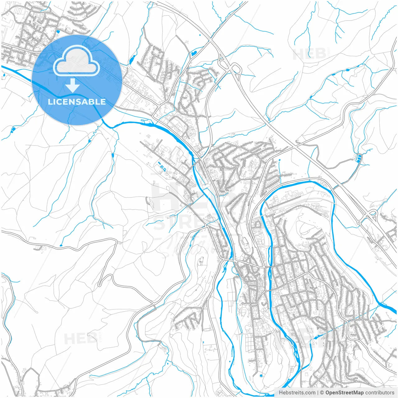 Arnsberg, North Rhine-Westphalia, Germany, city map with high resolution roads.