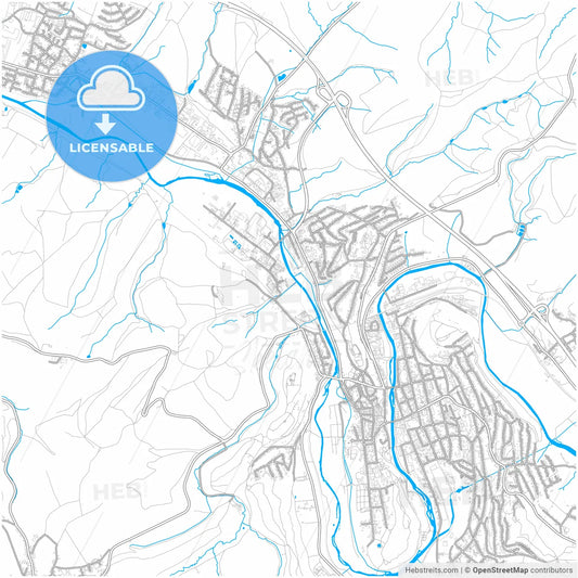 Arnsberg, North Rhine-Westphalia, Germany, city map with high resolution roads.