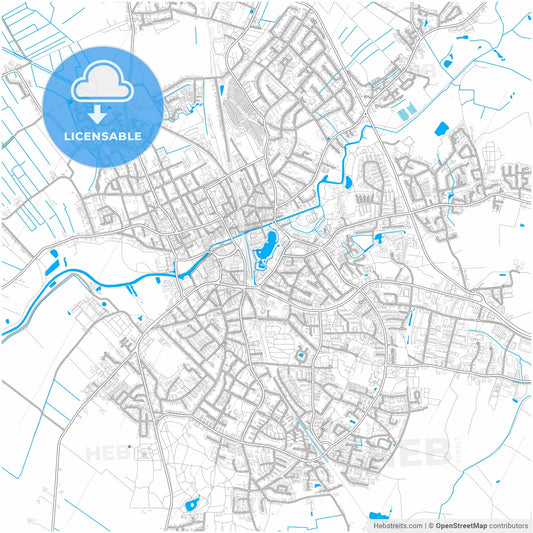 Elmshorn, Schleswig-Holstein, Germany, city map with high resolution roads.
