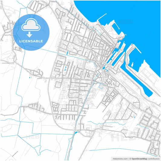 Cuxhaven, Lower Saxony, Germany, city map with high resolution roads.