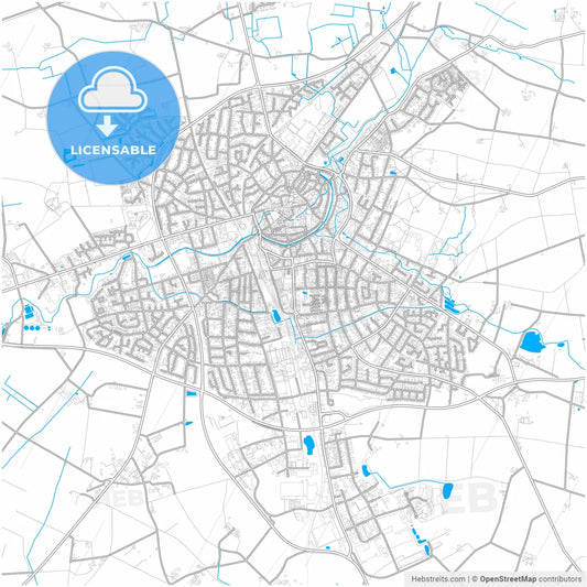 Coesfeld, North Rhine-Westphalia, Germany, city map with high resolution roads.