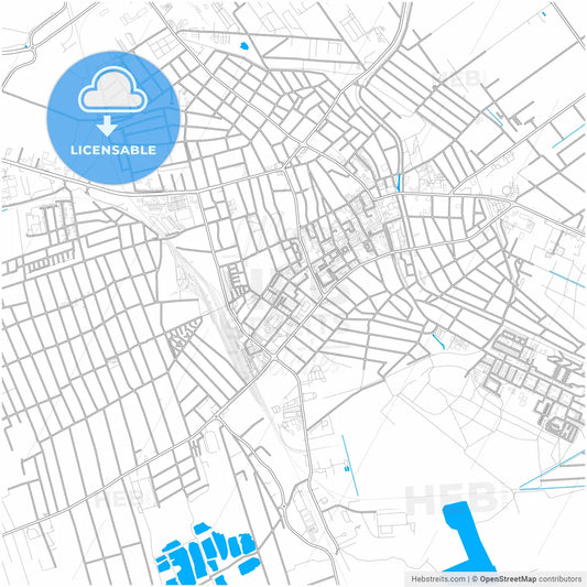 Békéscsaba, Békés, Hungary, city map with high resolution roads.