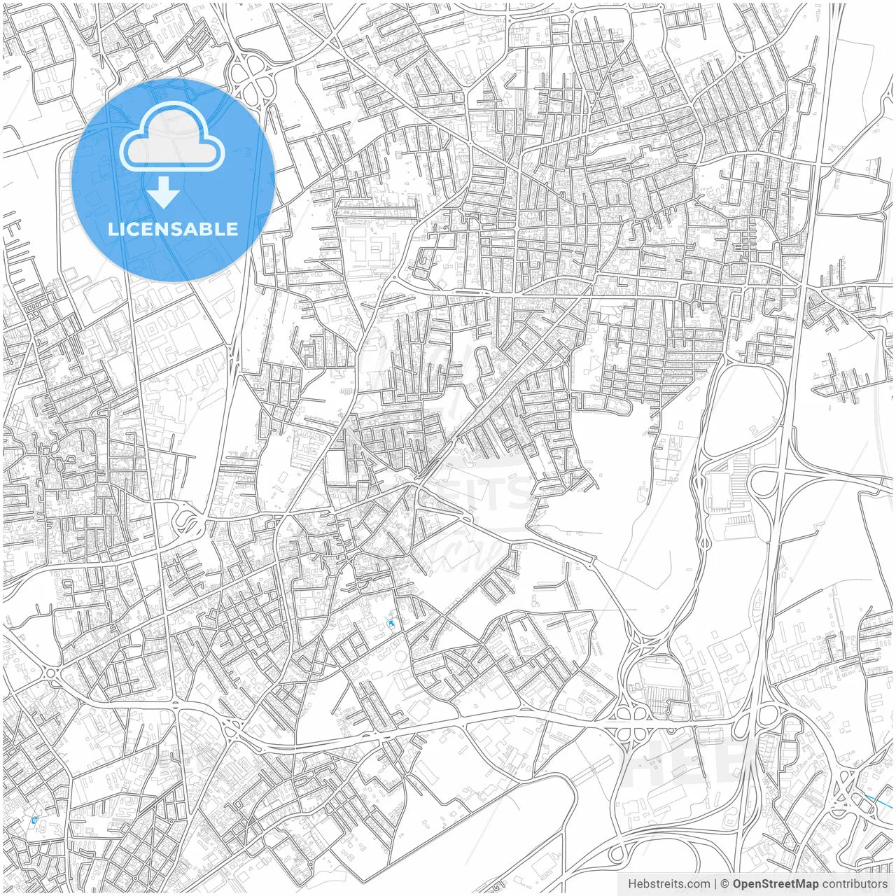 Casoria, Campania, Italy, city map with high resolution roads.