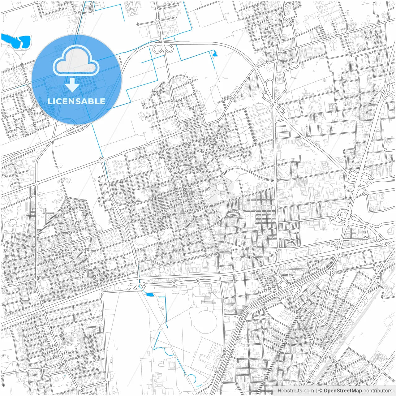 Cinisello Balsamo, Lombardy, Italy, city map with high resolution roads.