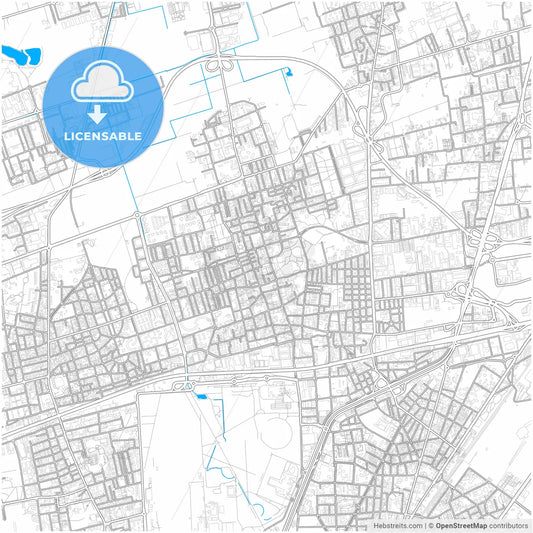 Cinisello Balsamo, Lombardy, Italy, city map with high resolution roads.