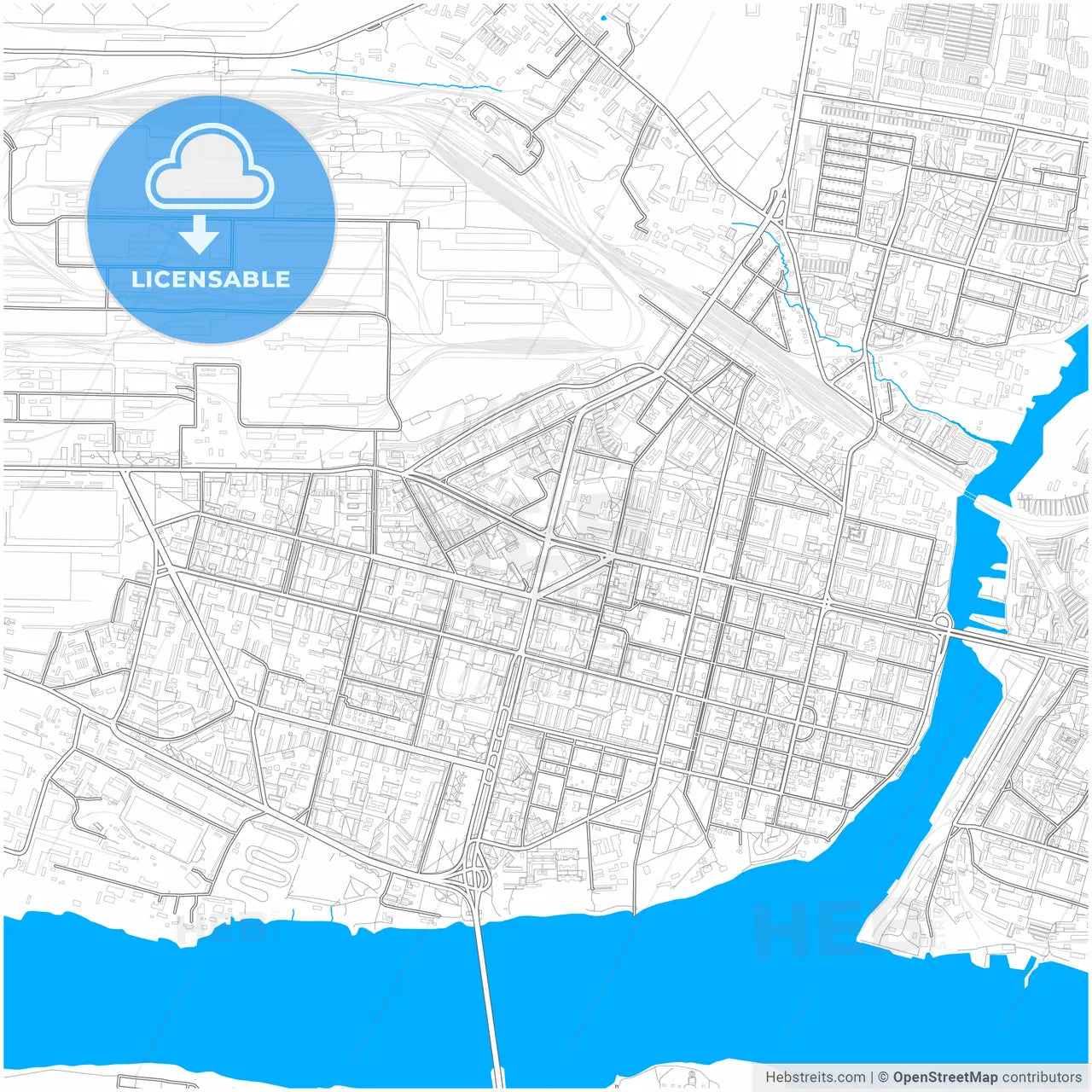 Cherepovets, Vologda Oblast, Russia, city map with high resolution roads.