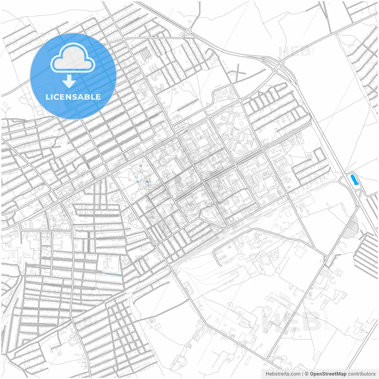 Chernogorsk, Republic of Khakassia, Russia, city map with high resolution roads.