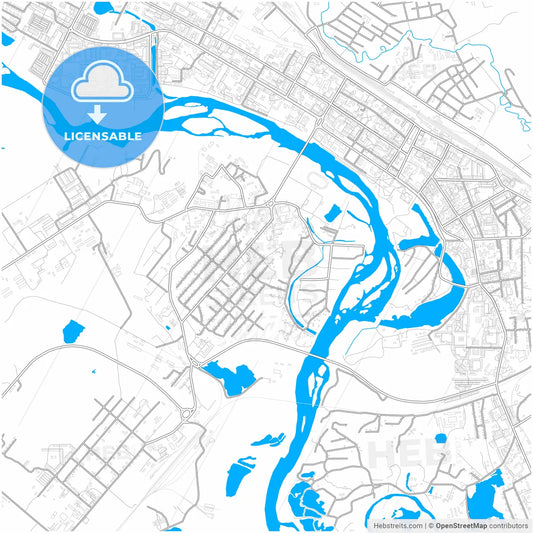 Birobidzhan, Jewish Autonomous Oblast, Russia, city map with high resolution roads.