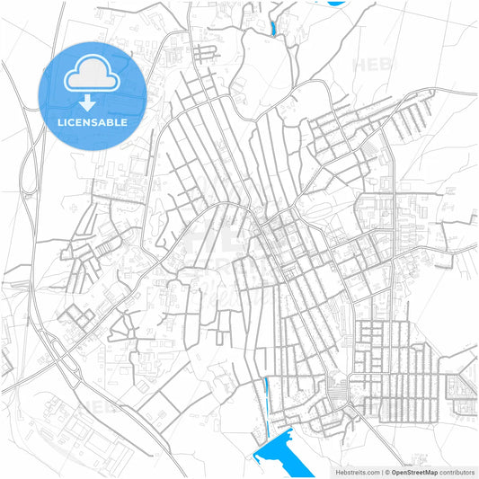 Beryozovsky, Sverdlovsk Oblast, Russia, city map with high resolution roads.