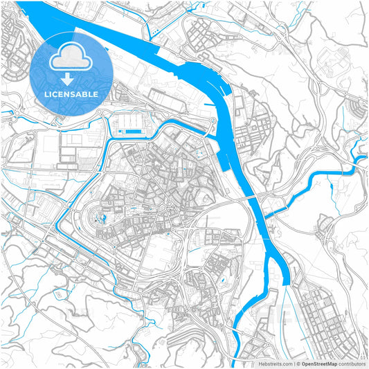 Barakaldo, Biscay, Spain, city map with high resolution roads.