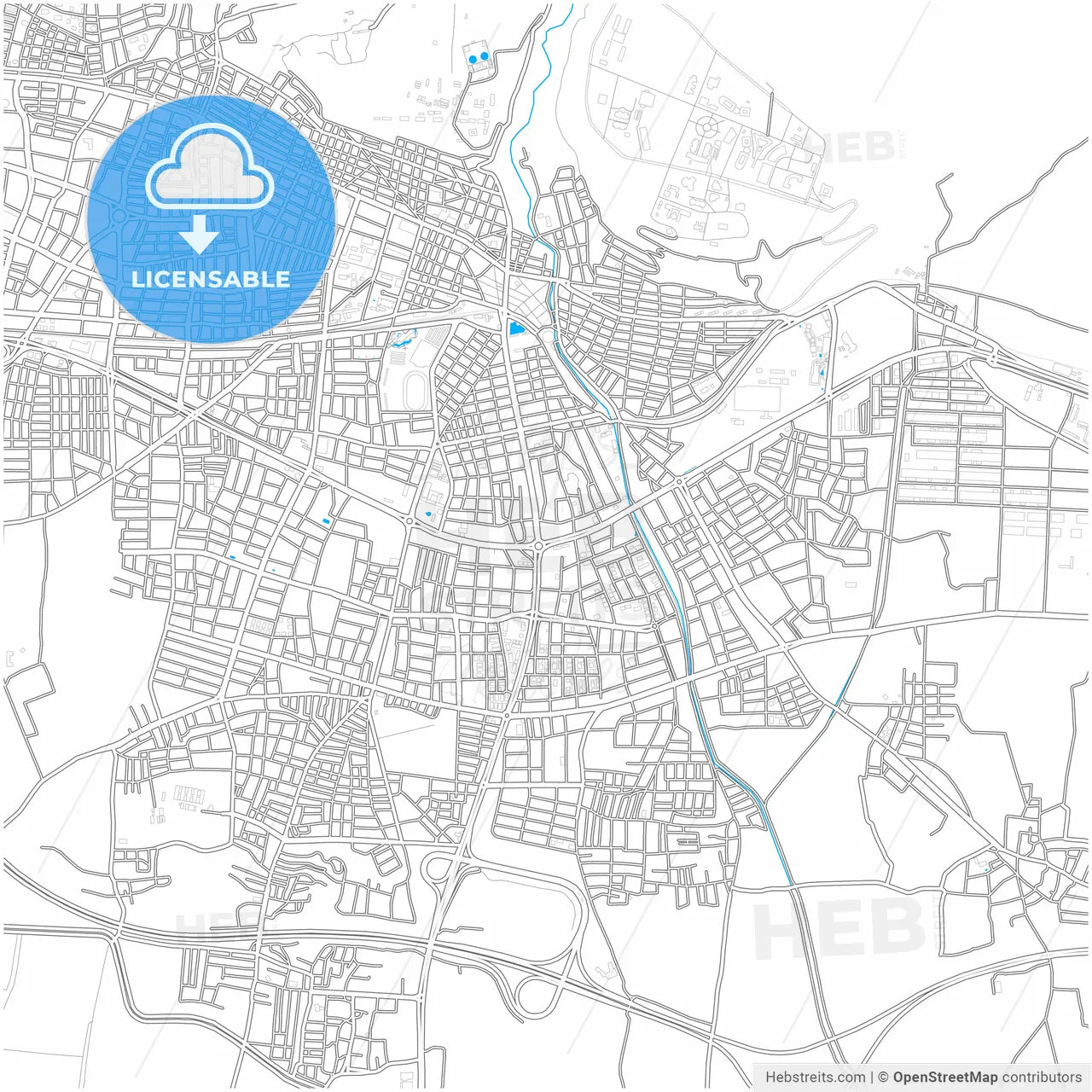 Aydın, Aydın, Turkey, city map with high resolution roads.