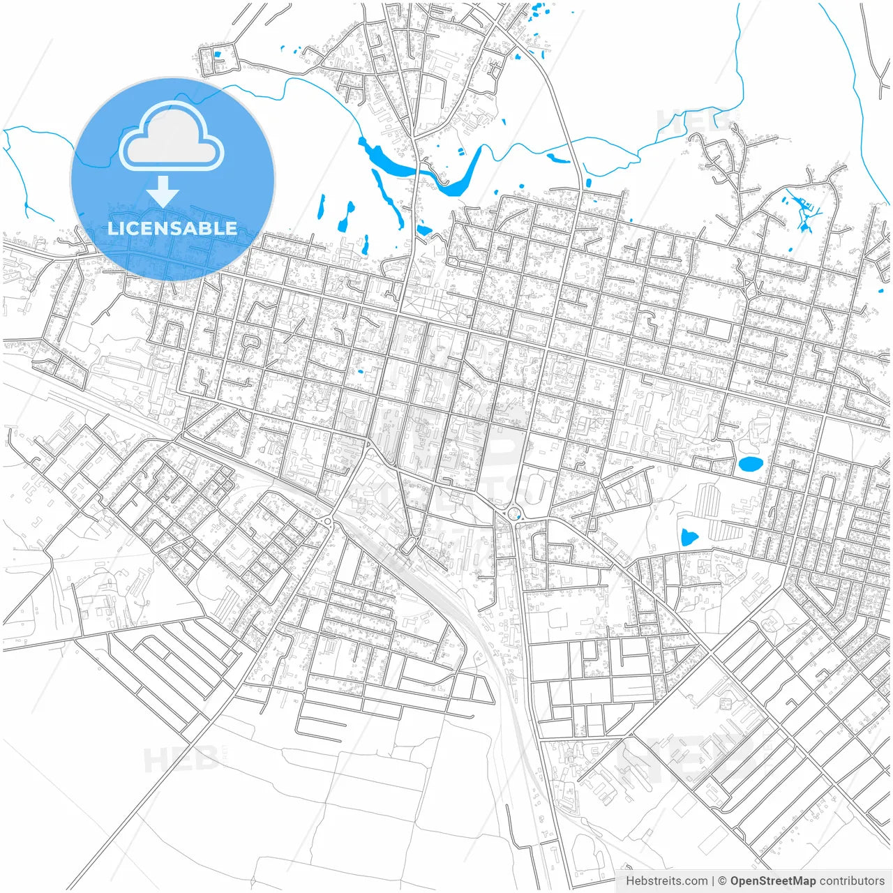 Pryluky, Chernihiv Oblast, Ukraine, city map with high resolution roads.