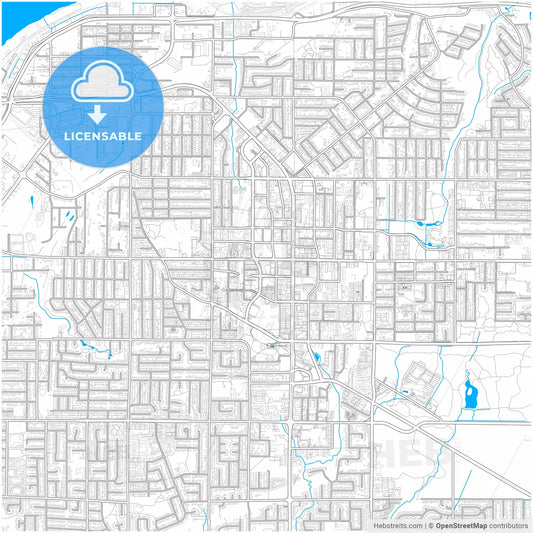 Surrey, British Columbia, Canada, city map with high resolution roads.