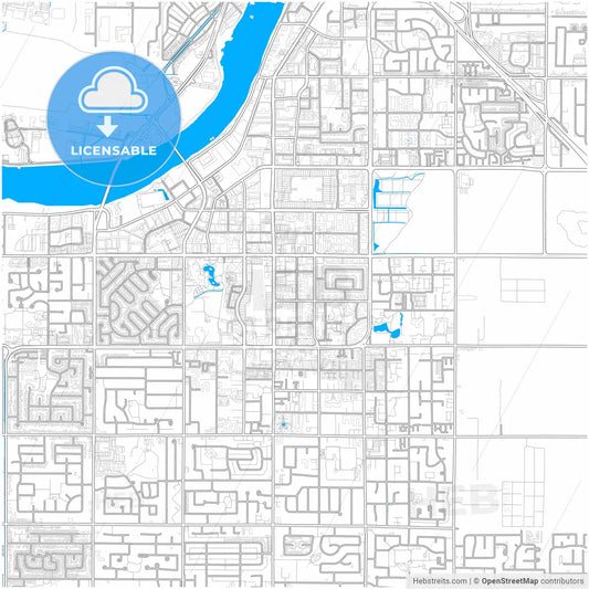 Richmond, British Columbia, Canada, city map with high resolution roads.