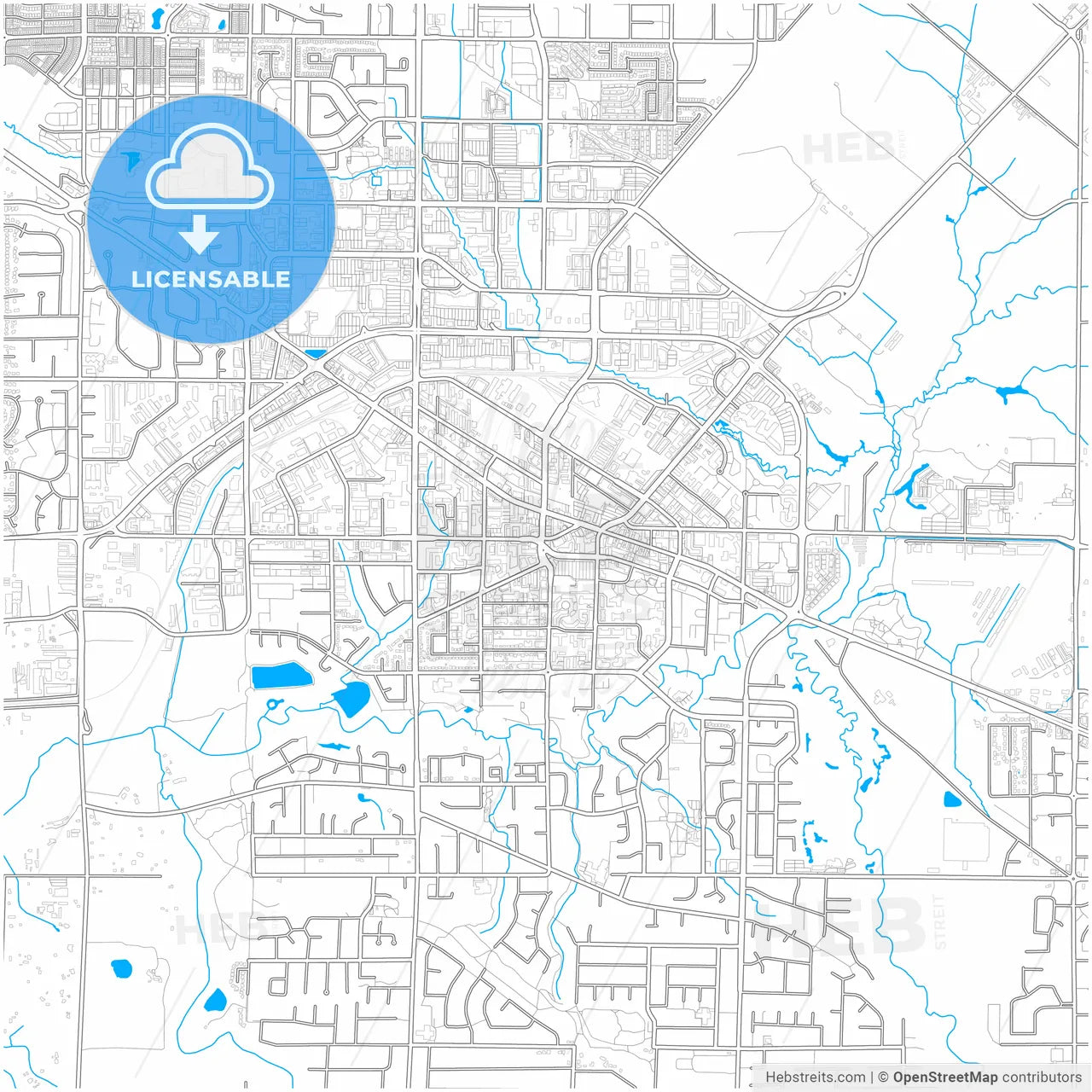 Langley, British Columbia, Canada, city map with high resolution roads.