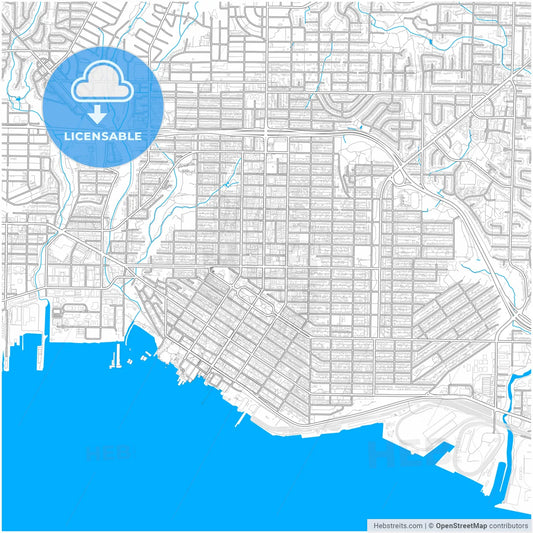 North Vancouver, British Columbia, Canada, city map with high resolution roads.
