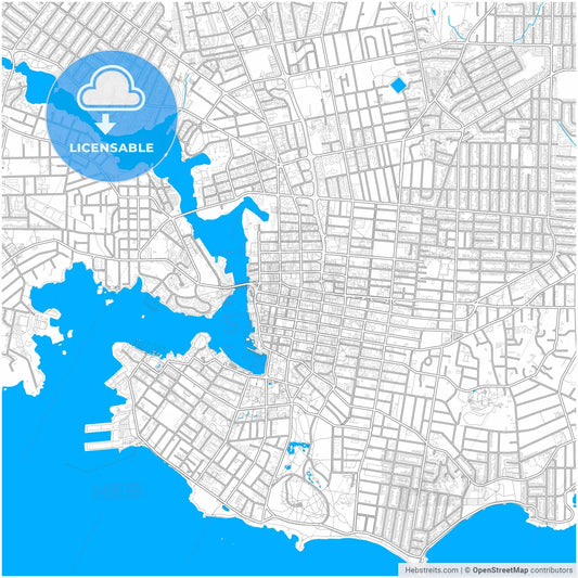 Victoria, British Columbia, Canada, city map with high resolution roads.