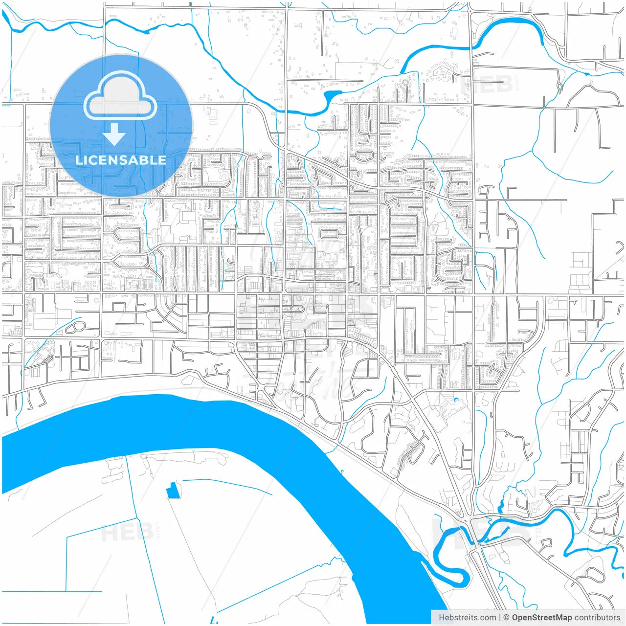 Maple Ridge, British Columbia, Canada, city map with high resolution roads.