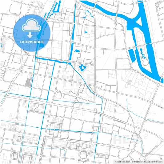 Fuyang, Anhui, China, city map with high resolution roads.