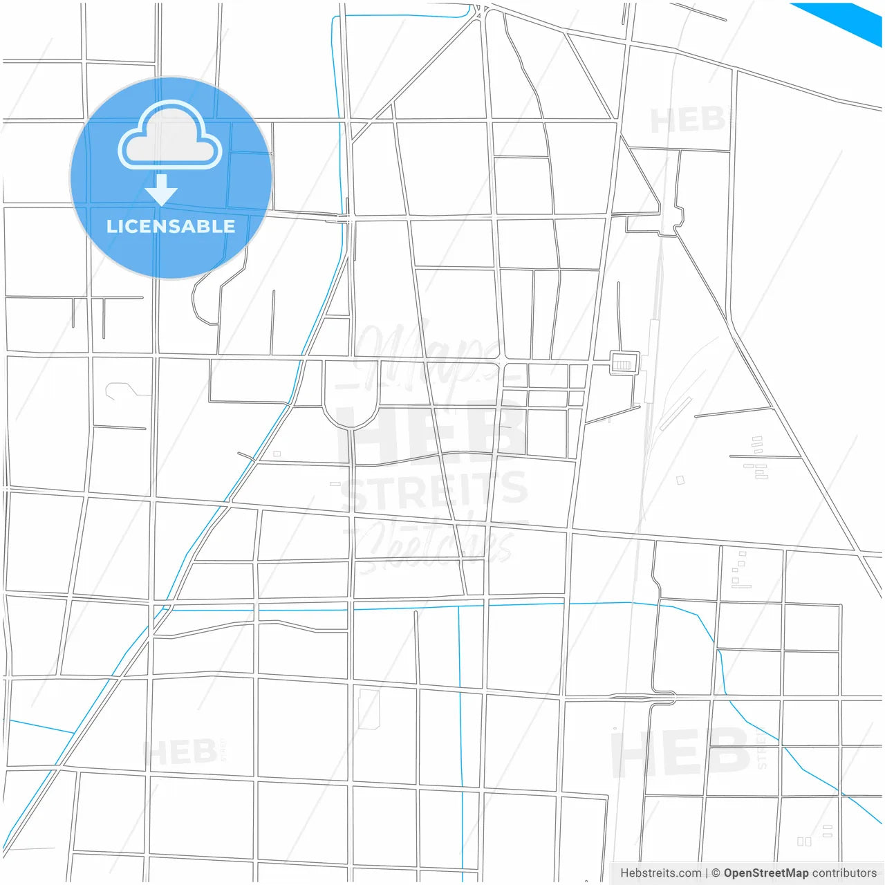 Bozhou, Anhui, China, city map with high resolution roads.